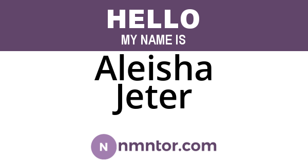 Aleisha Jeter