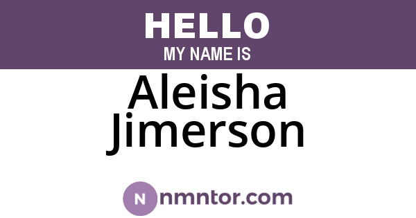 Aleisha Jimerson
