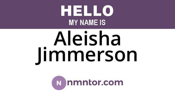 Aleisha Jimmerson