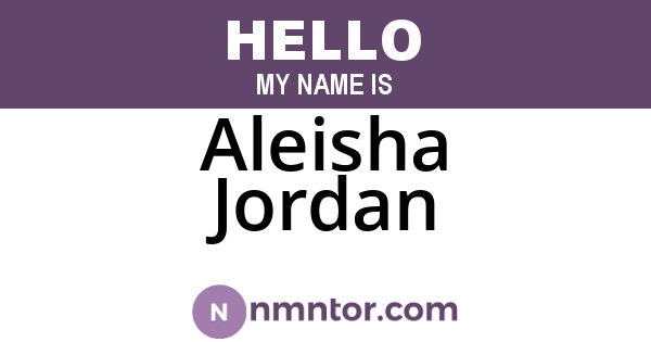 Aleisha Jordan
