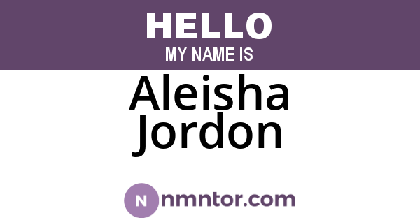 Aleisha Jordon