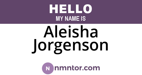 Aleisha Jorgenson