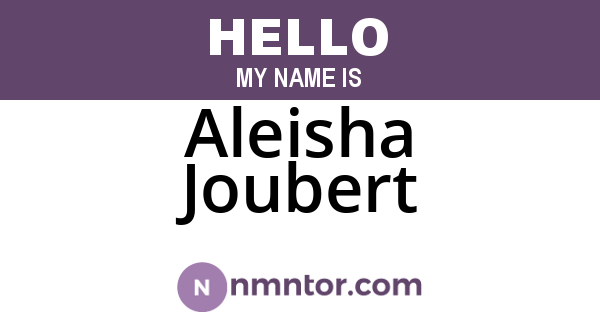 Aleisha Joubert