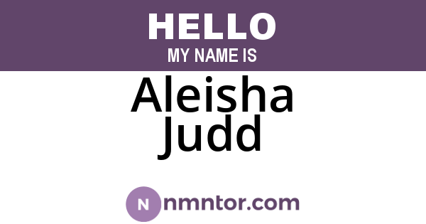 Aleisha Judd