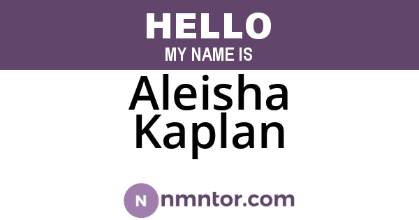Aleisha Kaplan