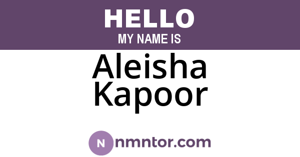 Aleisha Kapoor