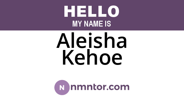 Aleisha Kehoe