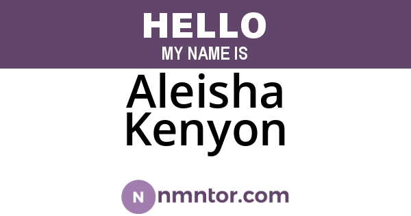 Aleisha Kenyon