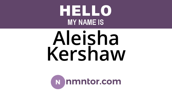Aleisha Kershaw