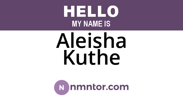 Aleisha Kuthe