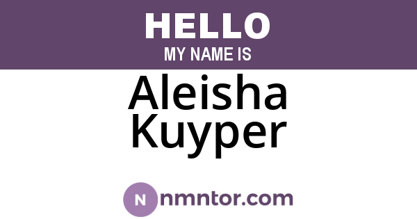 Aleisha Kuyper