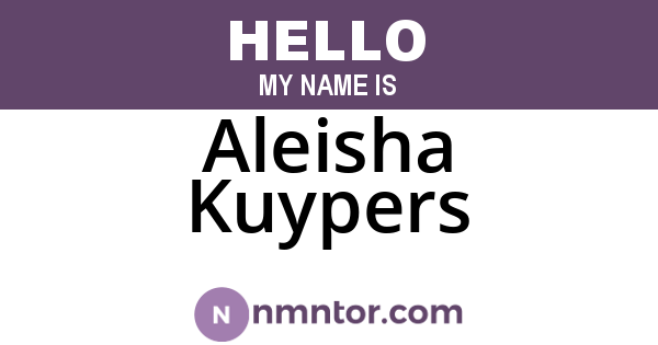 Aleisha Kuypers