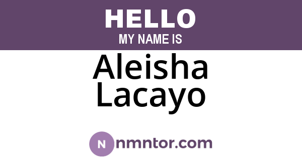 Aleisha Lacayo