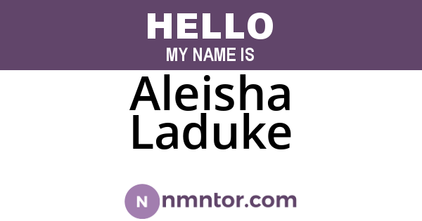 Aleisha Laduke
