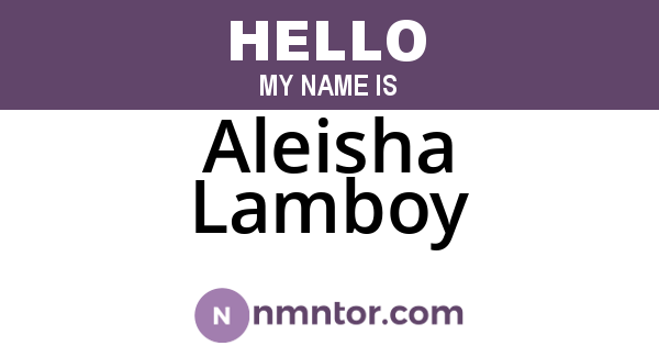 Aleisha Lamboy