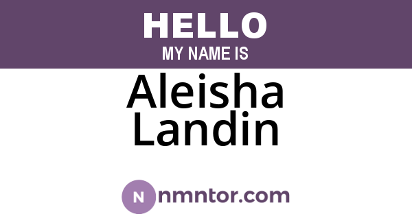 Aleisha Landin
