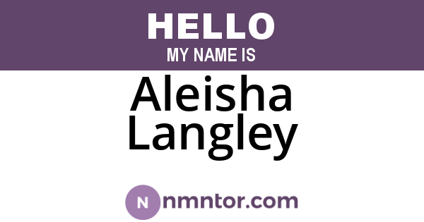 Aleisha Langley