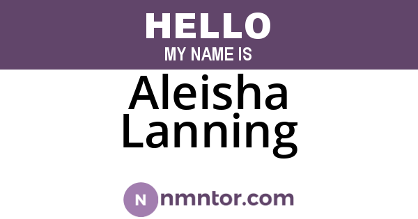 Aleisha Lanning