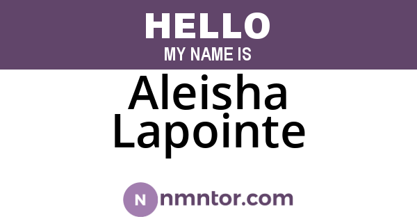 Aleisha Lapointe