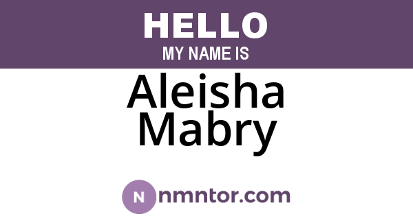 Aleisha Mabry