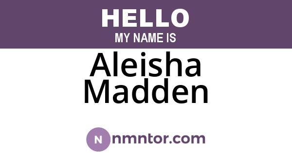 Aleisha Madden