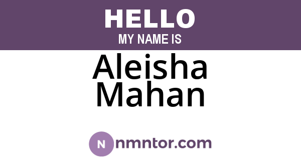 Aleisha Mahan
