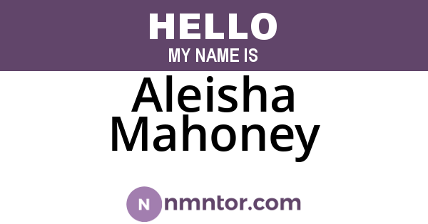 Aleisha Mahoney