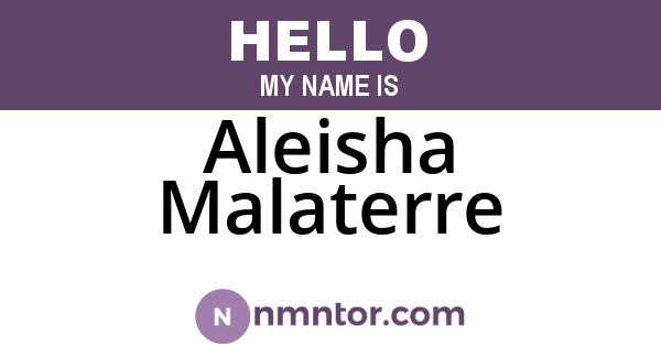 Aleisha Malaterre