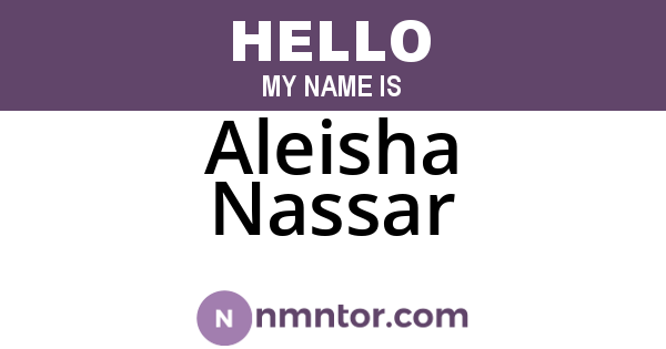 Aleisha Nassar