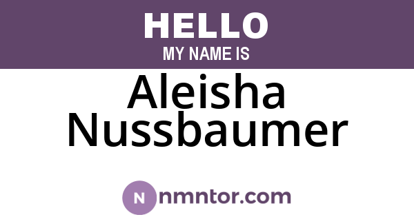 Aleisha Nussbaumer