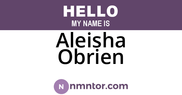 Aleisha Obrien