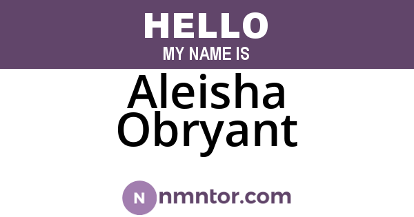Aleisha Obryant