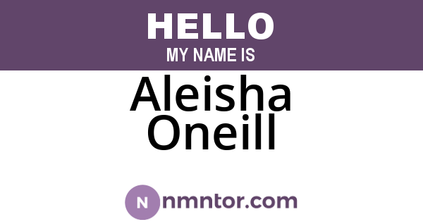 Aleisha Oneill