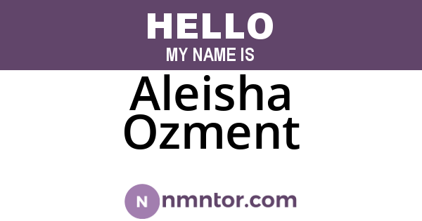Aleisha Ozment
