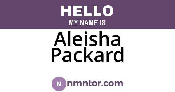 Aleisha Packard
