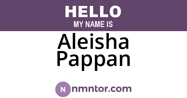 Aleisha Pappan