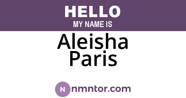 Aleisha Paris