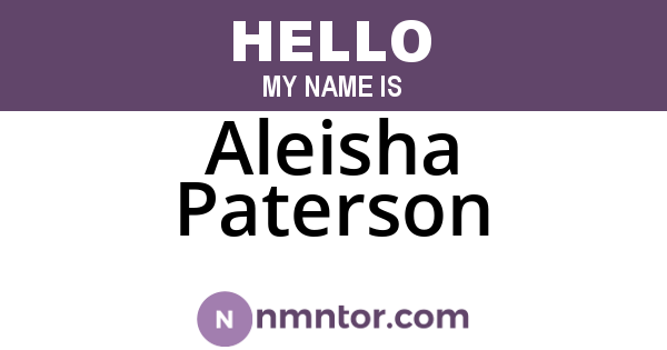 Aleisha Paterson