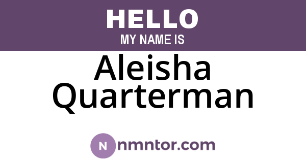 Aleisha Quarterman