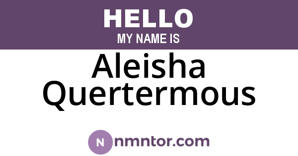 Aleisha Quertermous