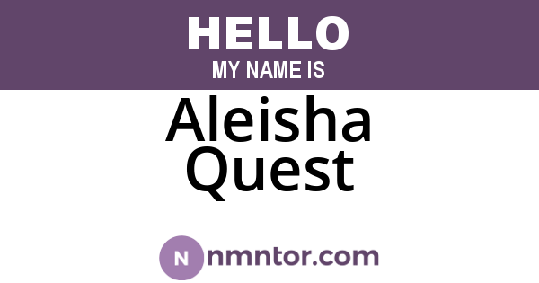 Aleisha Quest
