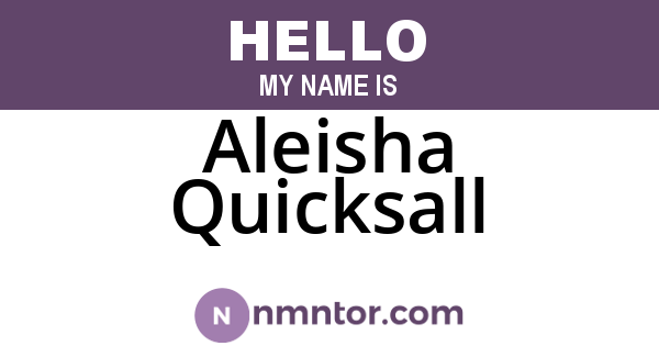 Aleisha Quicksall