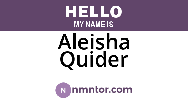 Aleisha Quider