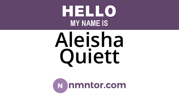 Aleisha Quiett