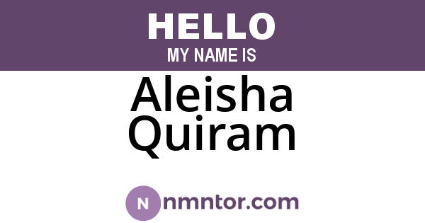 Aleisha Quiram