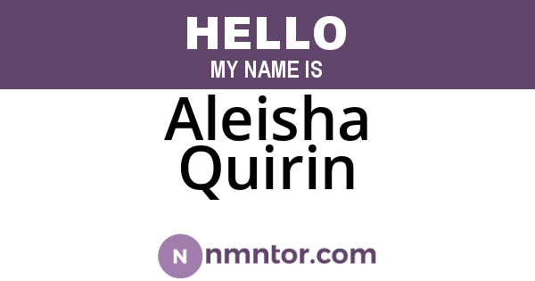 Aleisha Quirin