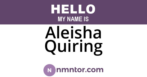 Aleisha Quiring