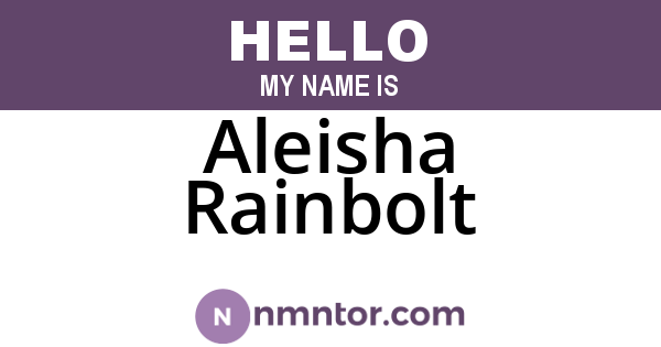 Aleisha Rainbolt