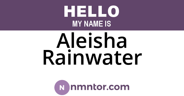 Aleisha Rainwater