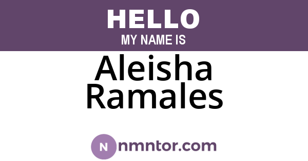 Aleisha Ramales